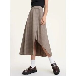 DKNY Pleated Wrap Midi Skirt
